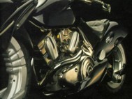 Apache Warrior Motorcycle engine close-up - Scan from magazine
